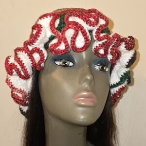 Crochet ruffle hat